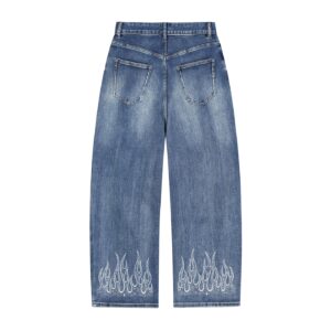 White Flame wide leg denim pants