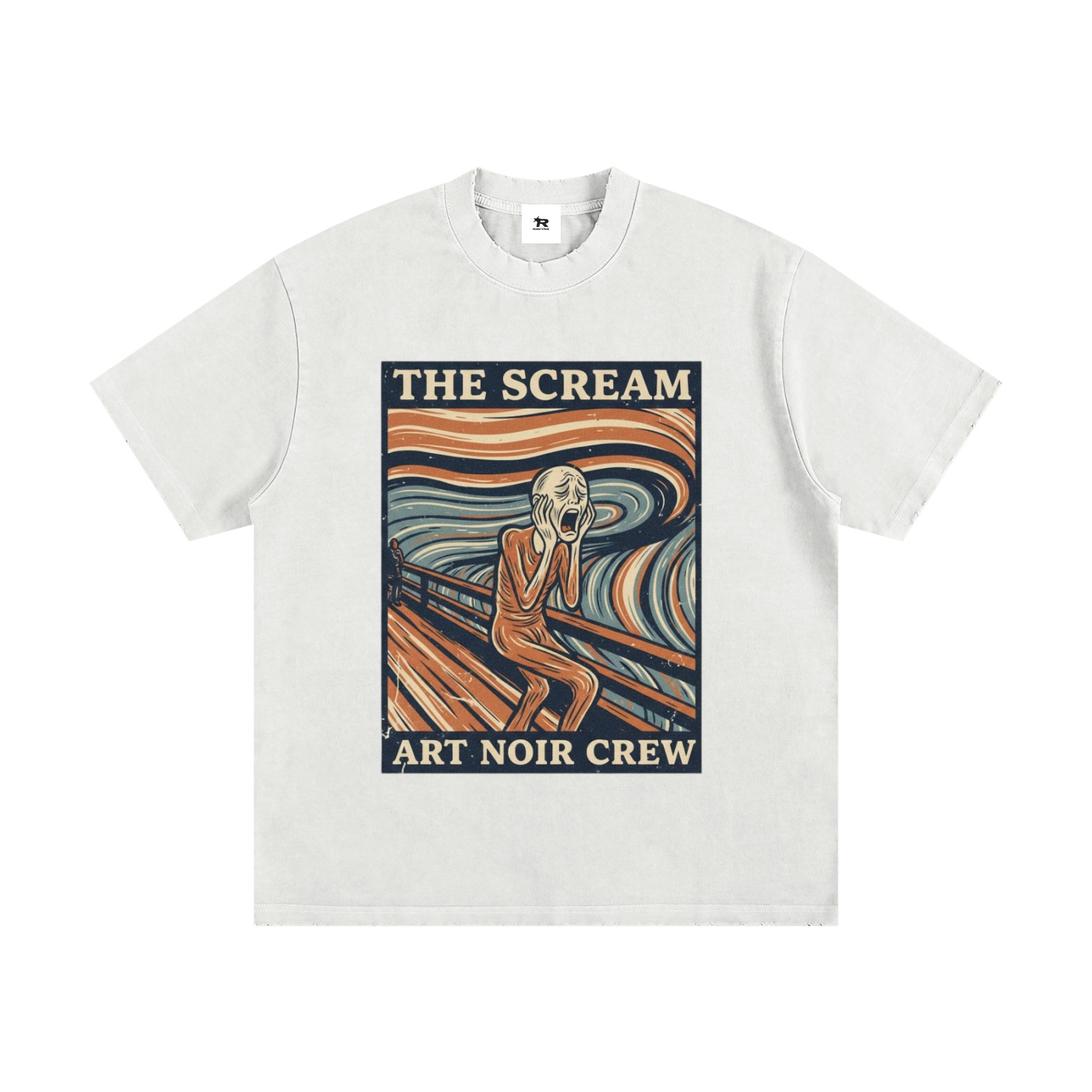 heavyweight vintage washed frayed t shirt