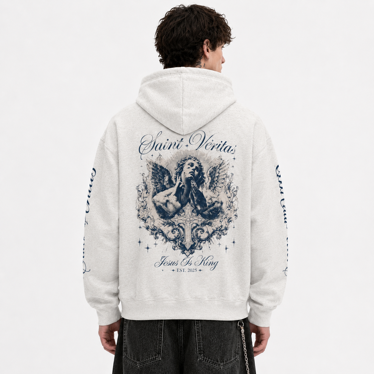 saint veritas jesus is king oversize fleeced hoodie saint veritas jesus is king oversize fleeced hoodie