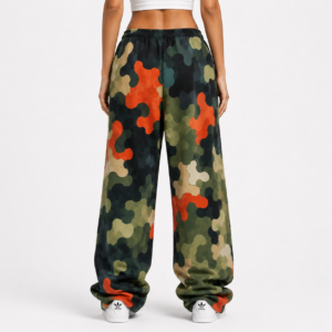 RAVYNX Ember Camo Streetwear wide leg sweat-pants