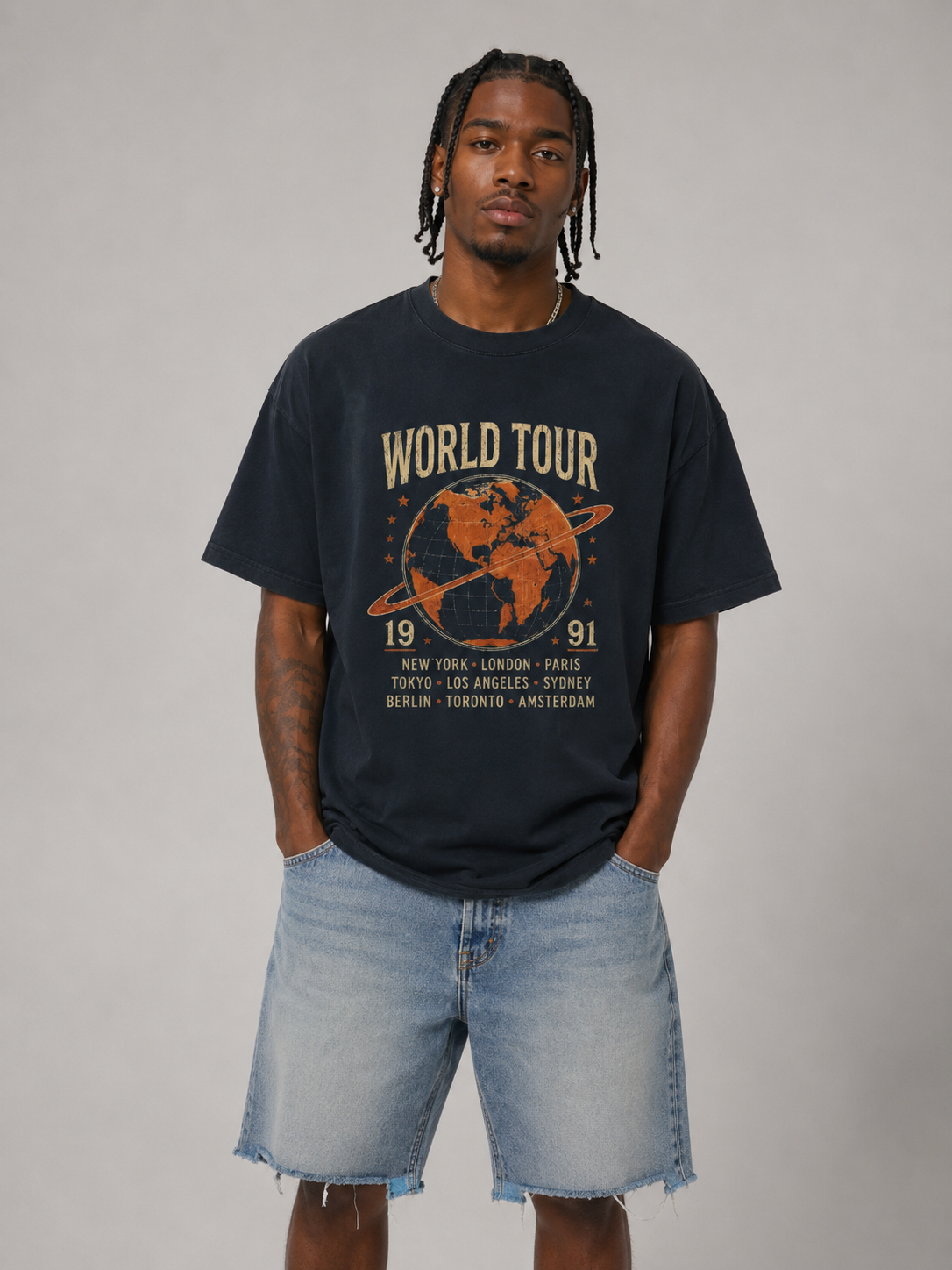 heavyweight vintage washed frayed t shirt heavyweight vintage washed frayed t shirt