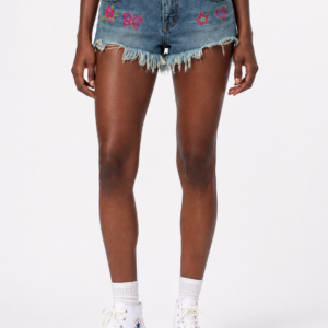 Women’s Vintage Wash ripped denim shorts