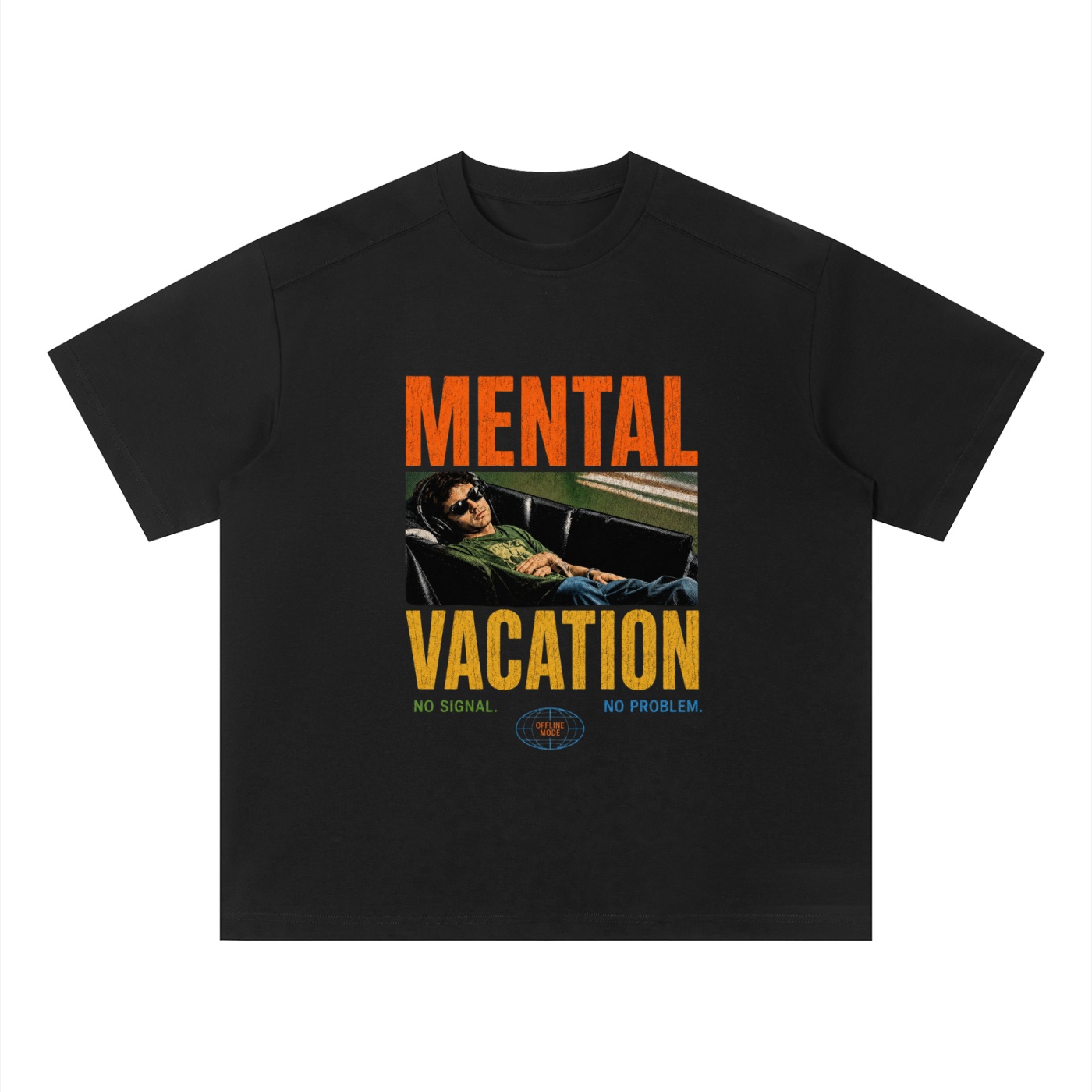 Offline Mode cotton blend oversized tee unisex sorona quick dry loose fit boxy t shirt