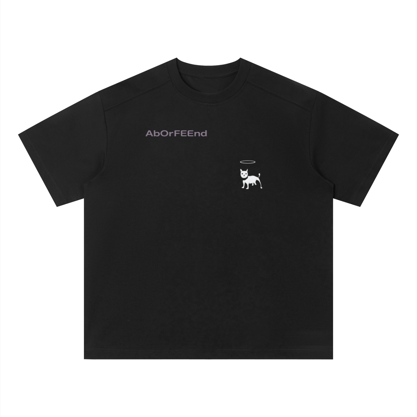 AbOrFEEnd Angel Cat boxy t-shirt unisex sorona quick dry loose fit boxy t shirt