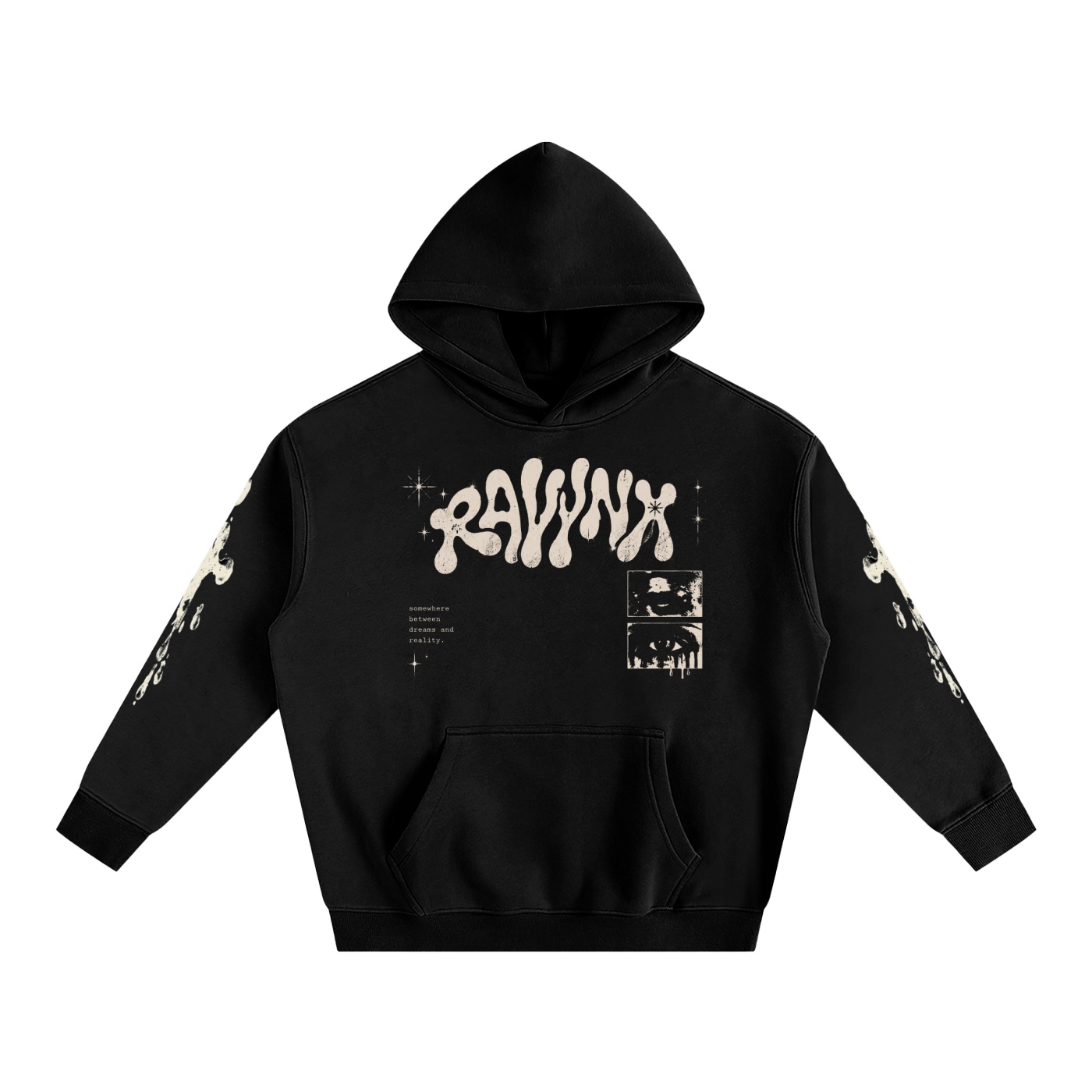 Ravynx "Slime Metal" loose fit hoodie oversize fleeced hoodie