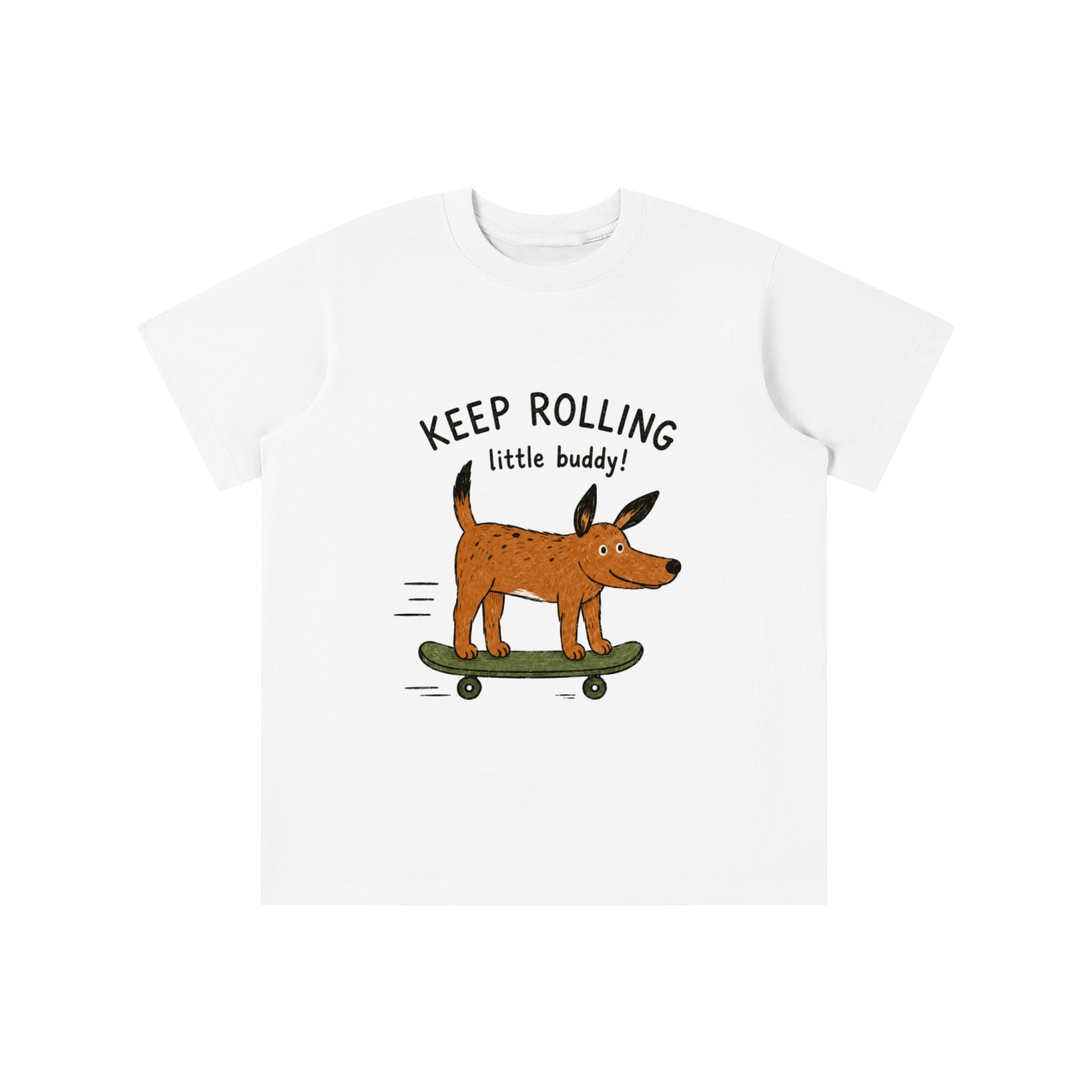 Keep Rolling Skater Dog Graphic Tee essential kids' t shirt