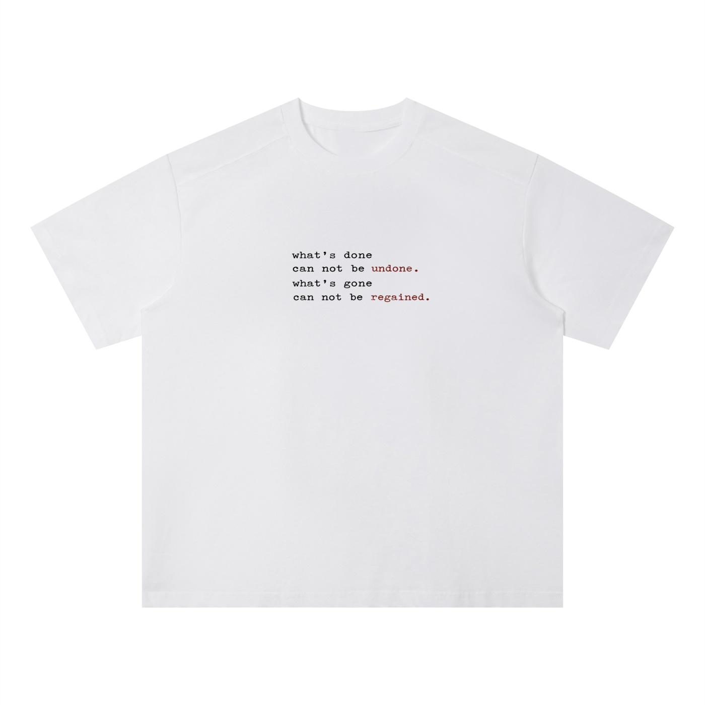 Undone Statement Quick-Dry boxy streetwear t-shirt unisex sorona quick dry loose fit boxy t shirt