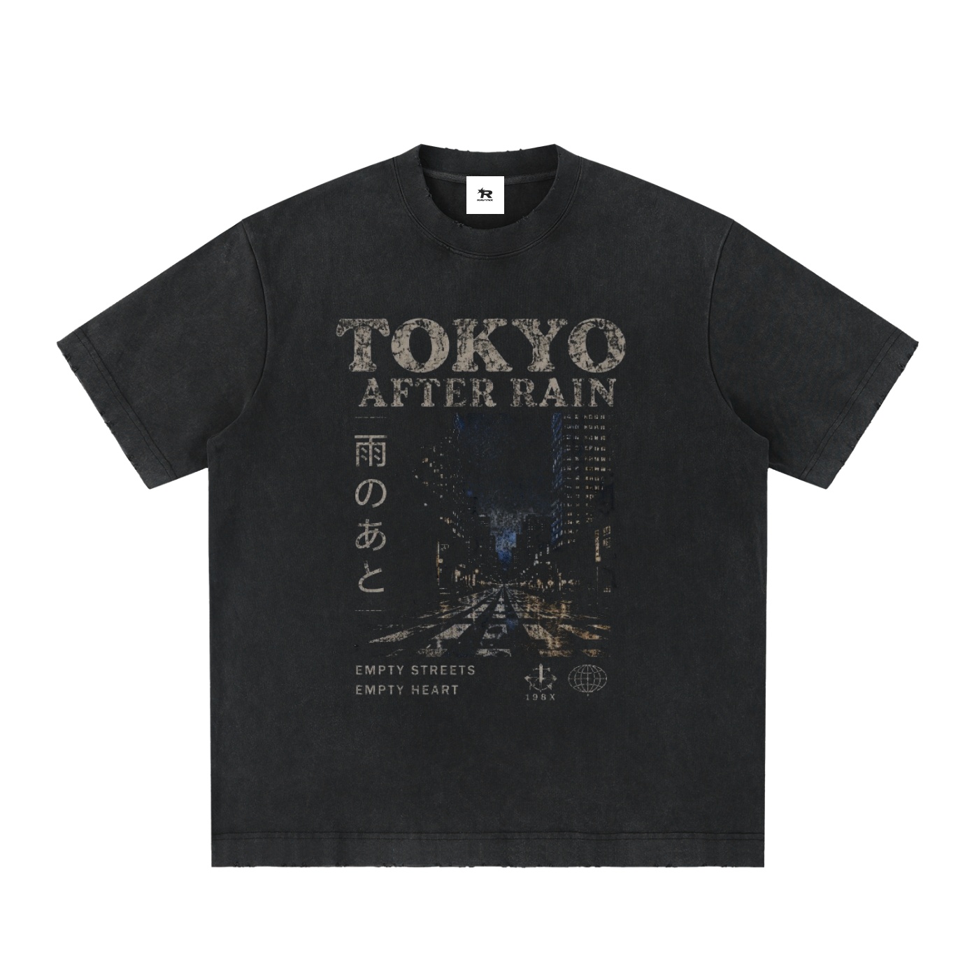 "Tokyo After Rain" heavyweight vintage t-shirt heavyweight vintage washed frayed t shirt