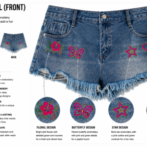 Women’s Vintage Wash ripped denim shorts