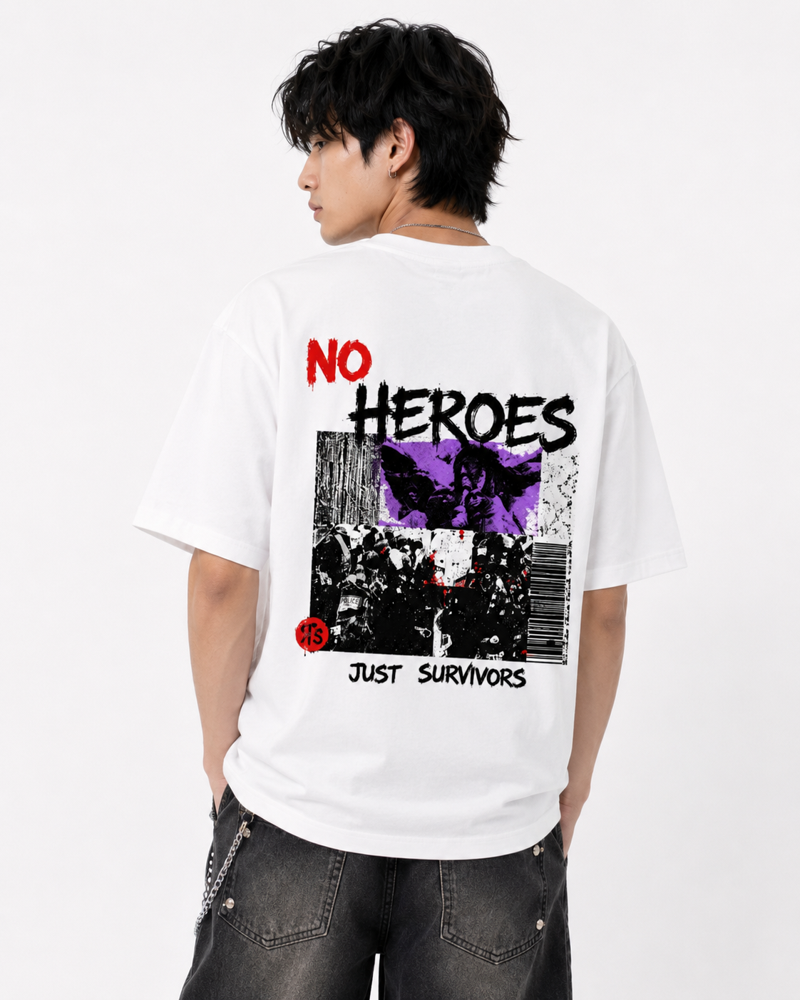 anarchy “no heroes” unisex sorona quick dry loose fit boxy t shirt anarchy "no heroes" unisex sorona quick dry loose fit boxy t shirt