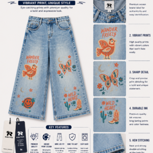 Women’s Wander Freely Wide-Leg Graphic Jeans