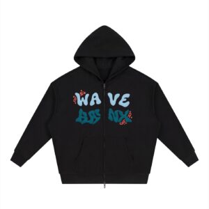 unisex loose solid full zip hoodie