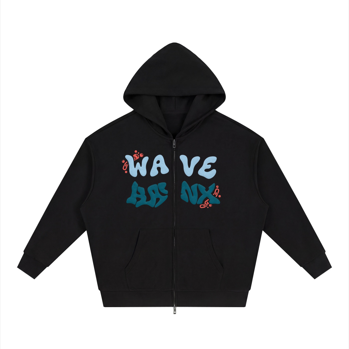 unisex loose solid full zip hoodie