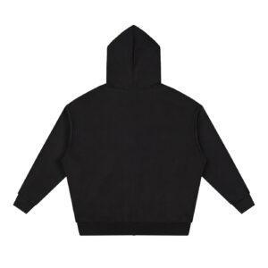 unisex loose solid full zip hoodie